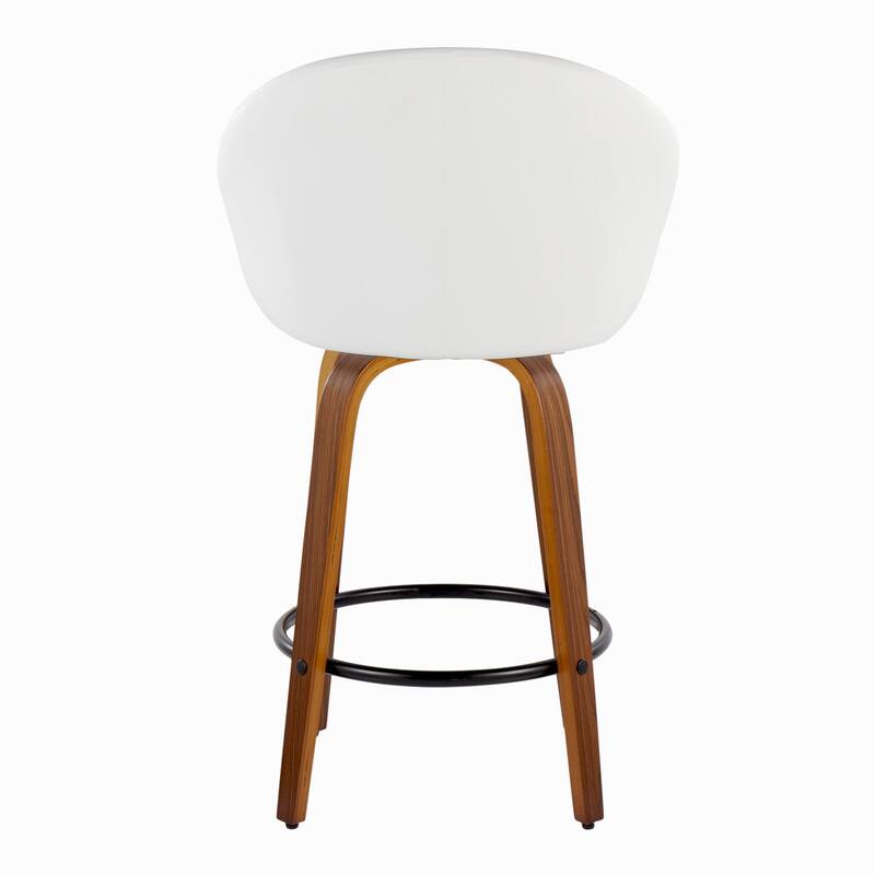 Carson Carrington Livesey High Back 26" Fixed-Height Counter Stool with Bent Wood Legs & Round Footrest (Set of 2)