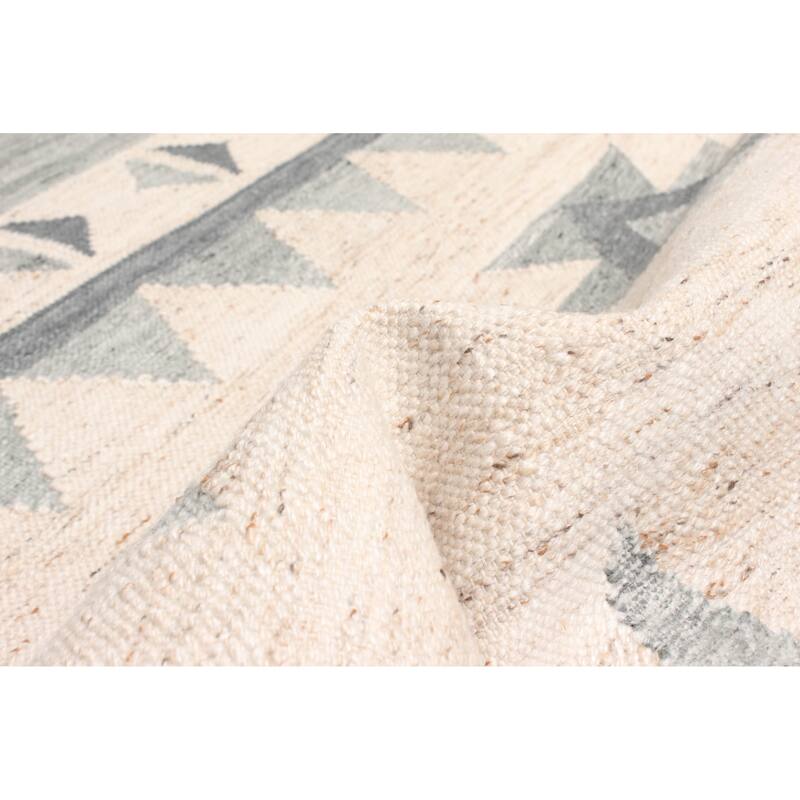 ECARPETGALLERY Flat-Weave Ankara FW Dark Grey Wool Kilim - 5'0 x 8'1