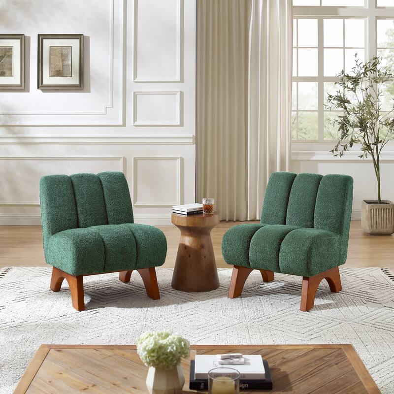 Art Leon Set of 2 Comfortable Armless Accent Chair Sectional