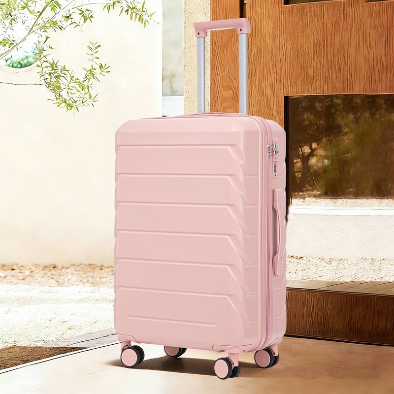 28 Inch Large Checked Luggage, Scratch Resistant Surface Four Multi-Directional Wheels, With Combination Lock and Side Hooks