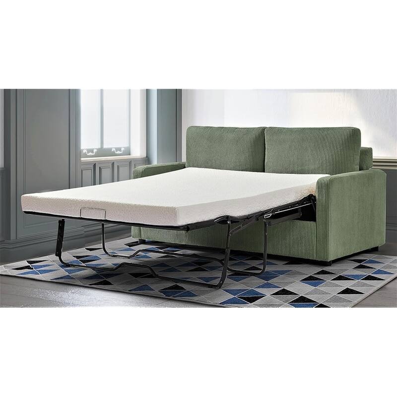 Manchester Polyester Corduroy 70 inch Square Arms Sofa Bed