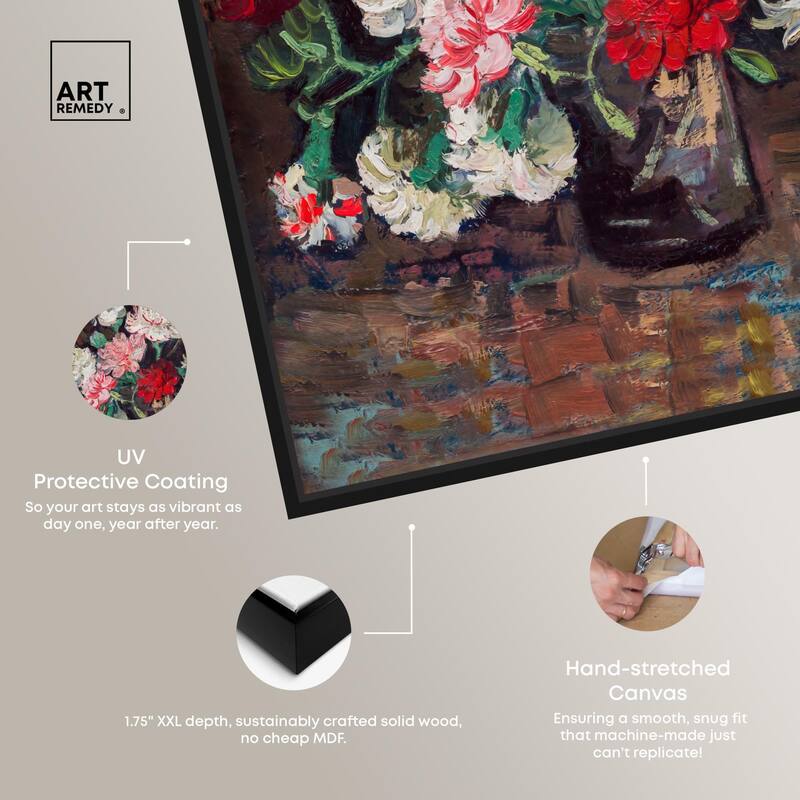Vase with Carnations Canvas by Art Remedy