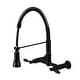 preview thumbnail 7 of 9, Kingston Brass Heritage 1.8 GPM Wall Mounted Widespread Bridge Pull Matte Black