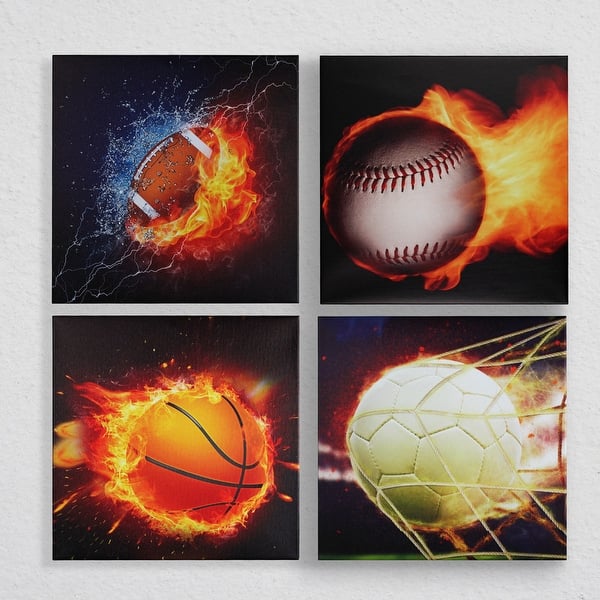 slide 7 of 6, 4 Piece American Sportsmanship I Wrapped Canvas Photograph 12 x 12