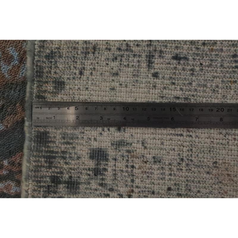 Hand Knotted Oriental Viscose Silk Carpet Modern Pictorial Brown Abstract Area Rug - 7' 10'' X 5' 8''