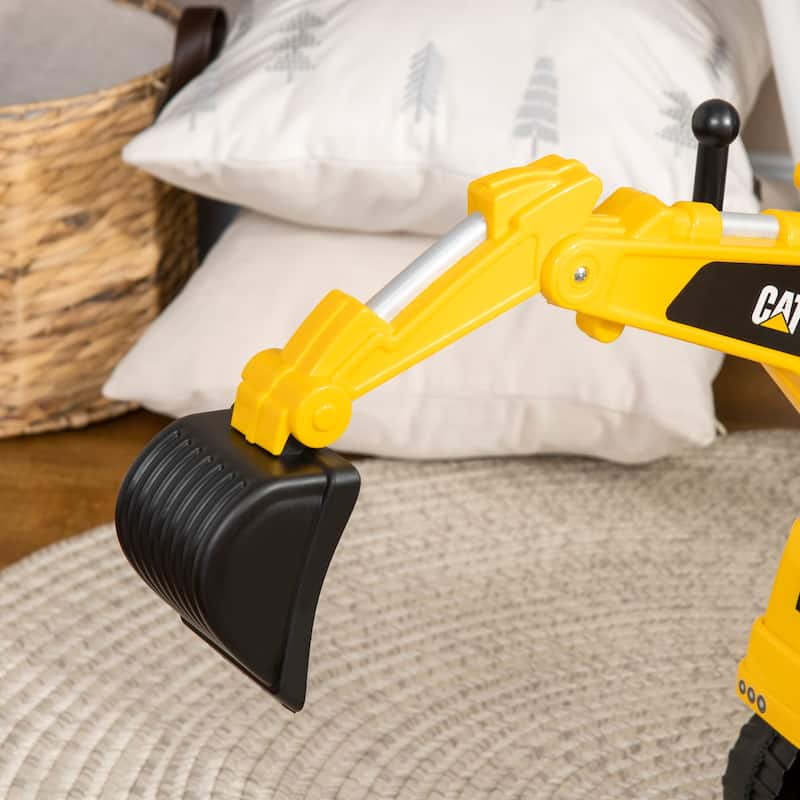 Licensed CAT Excavator Ride-On for Toddlers, Interactive Shovel, Stable Design, Comfortable Seat