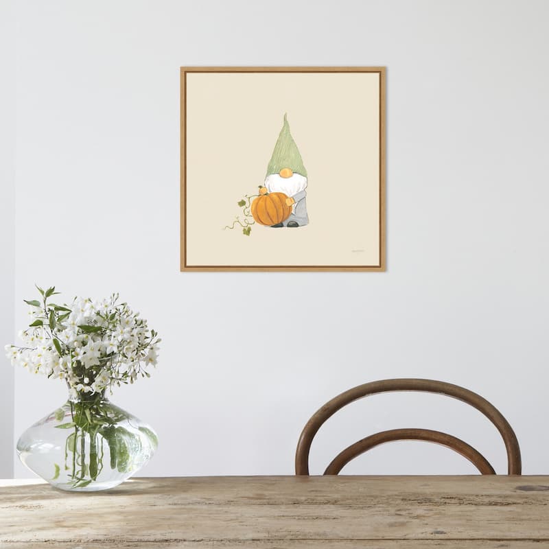 Harvest Gnomes I Neutral by Jenaya Jackson Canvas Art Framed - Sylvie Maple