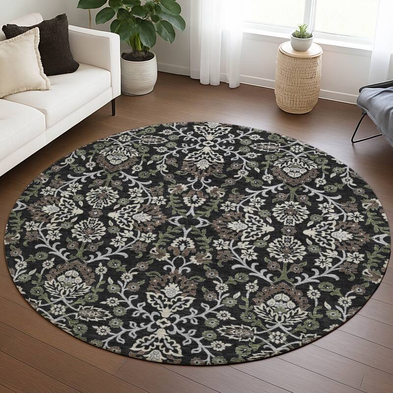 Machine Washable Indoor/ Outdoor Traditional Hartman Chantille Rug