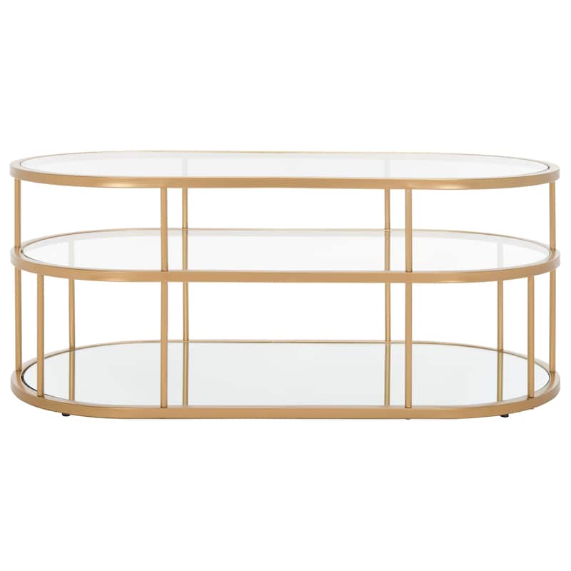 SAFAVIEH Frederica 3 Shelf Coffee Table - 42" L x 21" D x 17" H - 42Wx21Dx17H