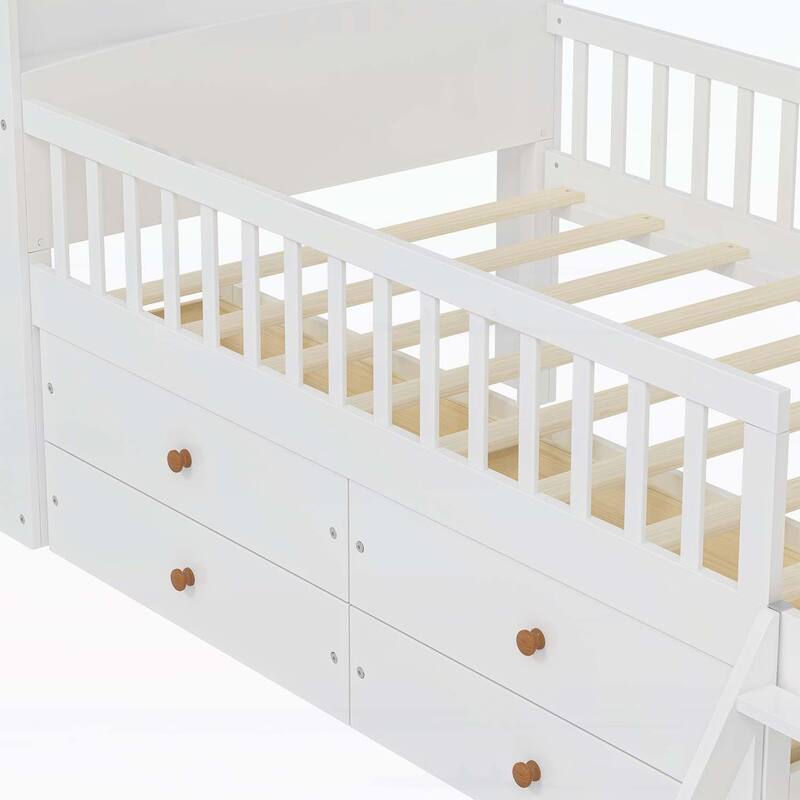 Wooden Twin Bed with Wonderful Storage Options for Children