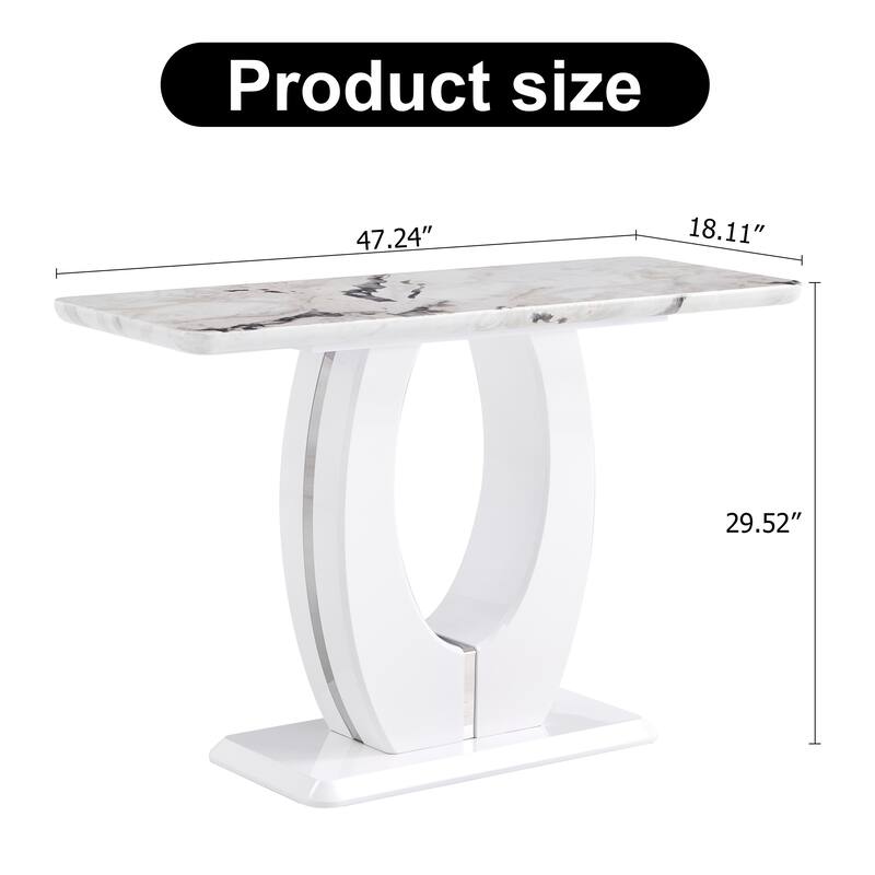 47.2 "x 18" x 29.5 "Modern minimalist striped MDF material rectangular counter dining table for bedroom bedside entrance