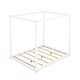 preview thumbnail 5 of 7, Queen Size Canopy Platform Kids Bed with Support Legs, Modern Pine Wood Frame, Sturdy Slats & Customizable Canopy Design, White