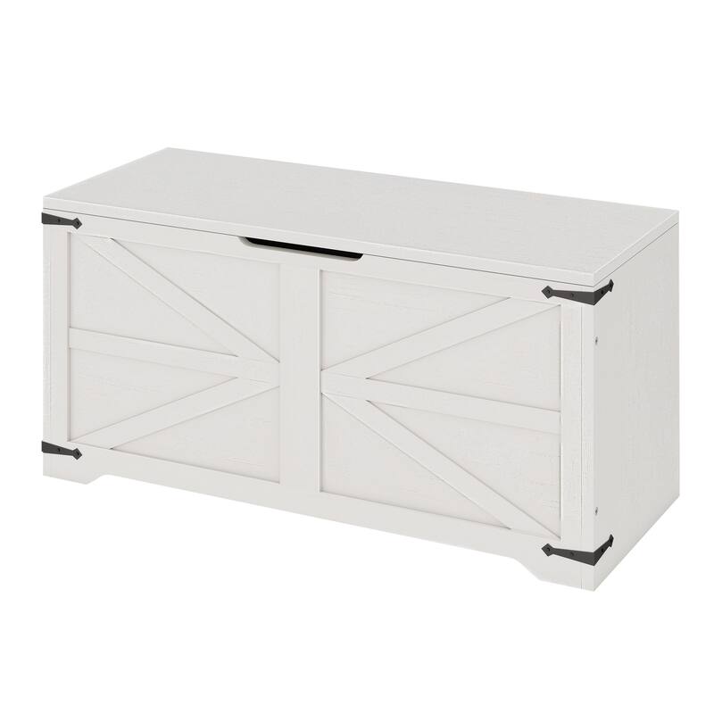 Moasis Farmhouse Storage Chest Storage Bench with 2 Safety Hinges