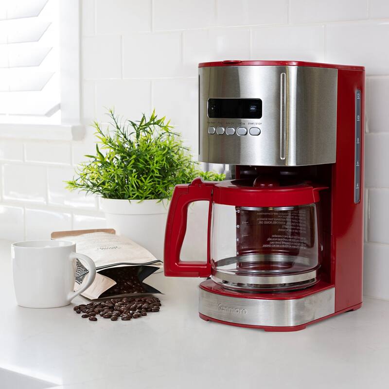 Kenmore Aroma Control Programmable 12-cup Coffee Maker, Red/Stainless