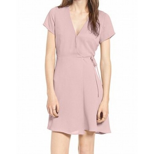 blush wrap dress short
