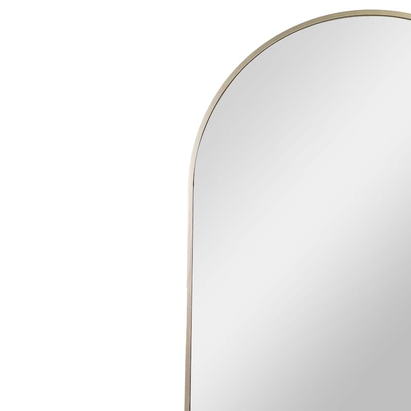 36" Gold Framed Modern Arched Wall Mirror