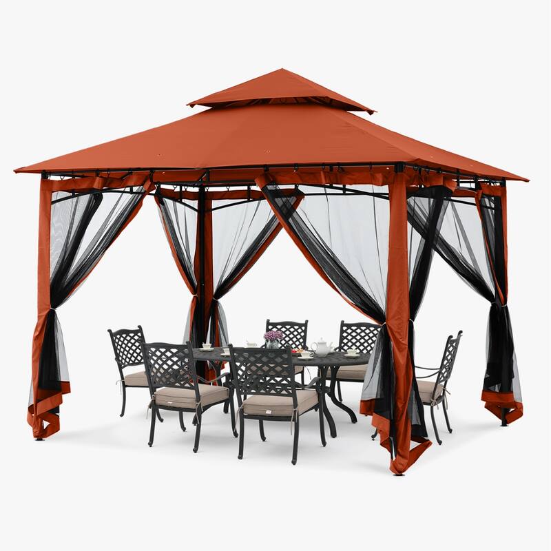 ABCCANOPY Patio Outdoor Gazebo for Double Roof Soft Canopy