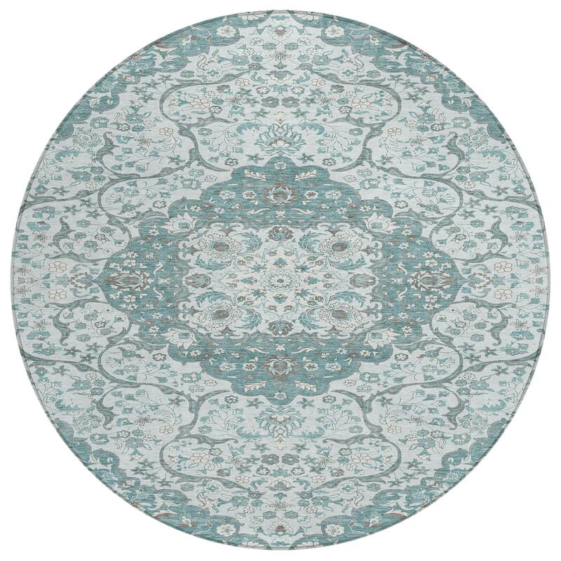 HomeRoots Medallion Traditional Rectangle Outdoor Rug