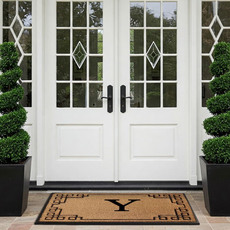 A1HC Natural Coir & Rubber Door Mat, Heavy Duty, Dirt Trapping, Long-Lasting Entrance Doormats,Thick & Durable Outdoor Entry Mat