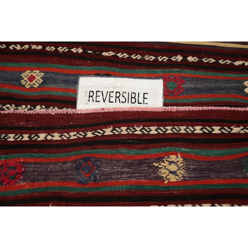 Hand Woven Oriental 100% Wool Carpet Southwestern Tribal Multi-Colored Kilim Area Rug - 7' 5'' X 5' 7''