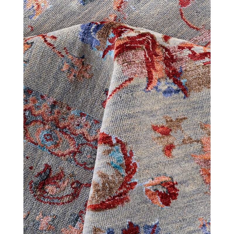 Ikat One-of-a-Kind Hand-Knotted Area Rug, Gray - 8' 1" x 10' 3"