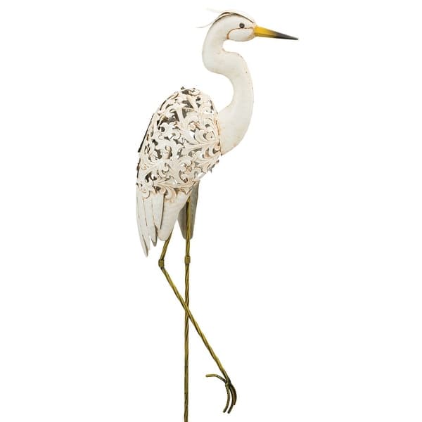 slide 2 of 7, Solar Bird Stake - Egret - 9.75"x4"x42.5"