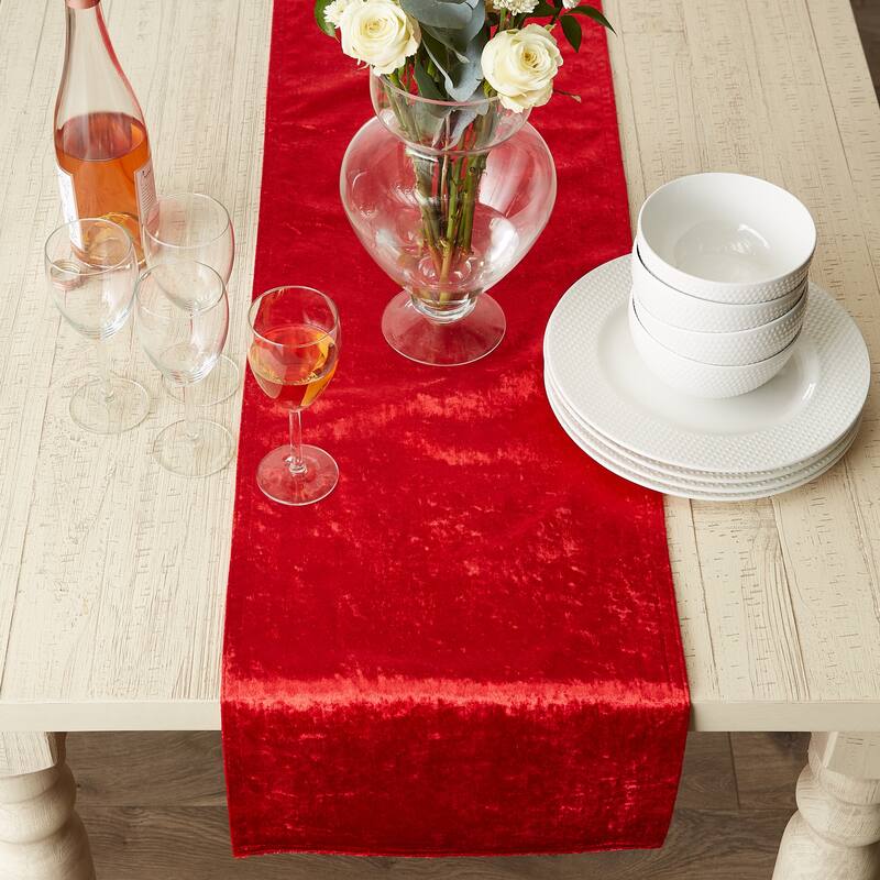 DII Black Velvet Table Runner