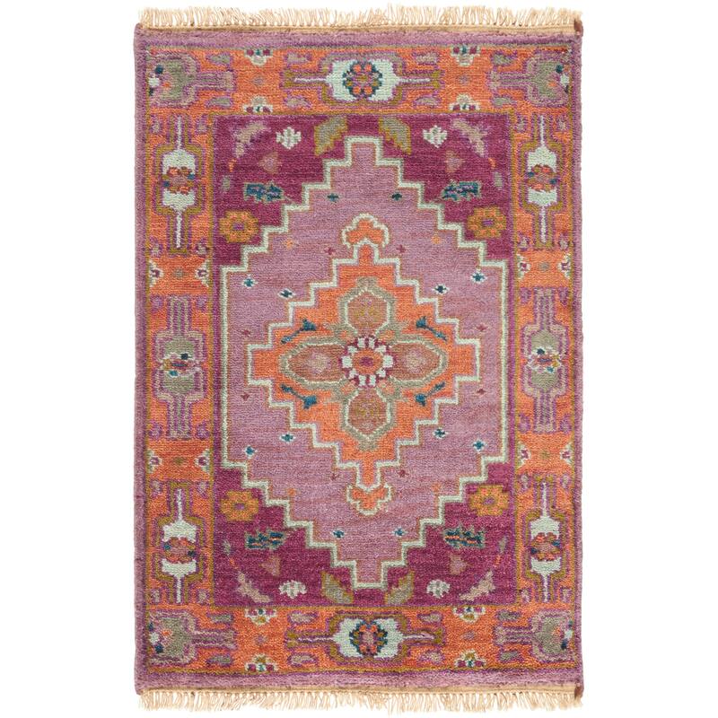 Hand-Knotted Joe Border New Zealand Wool Area Rug - 12' x 15'