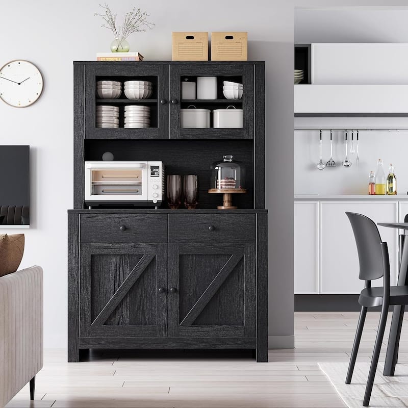 Freestanding Hutch Kitchen Pantry Storage Cabinet for Kitchen, Living Room - N/A