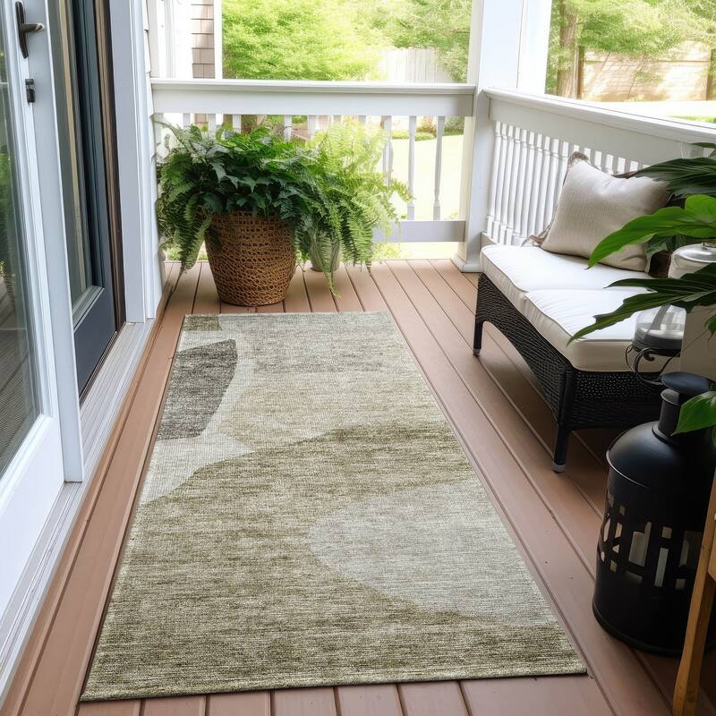 Machine Washable Indoor/ Outdoor Chantille Contemporary Abstract Rug