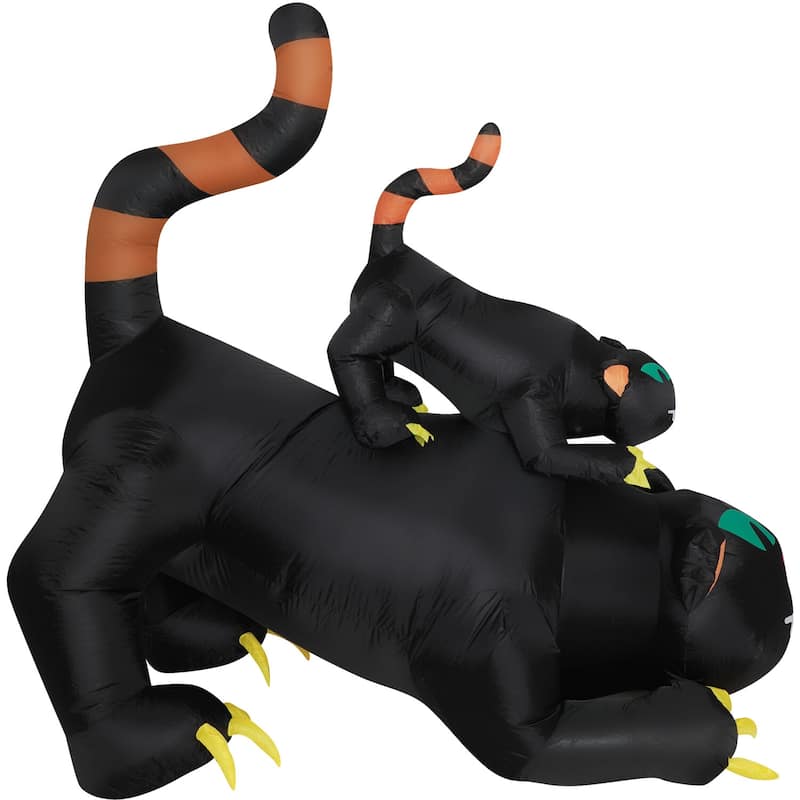 Haunted Hill Farm 5-ft. Prelit Inflatable Black Cat Trio