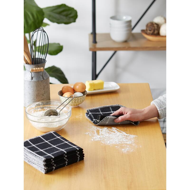 DII Black Buffalo Check Scrubber Dishcloth Set of 6