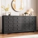 preview thumbnail 4 of 26, 12 Drawers Wood Dressers, 63" Long TV Stand Dresser for 65 Inch TV