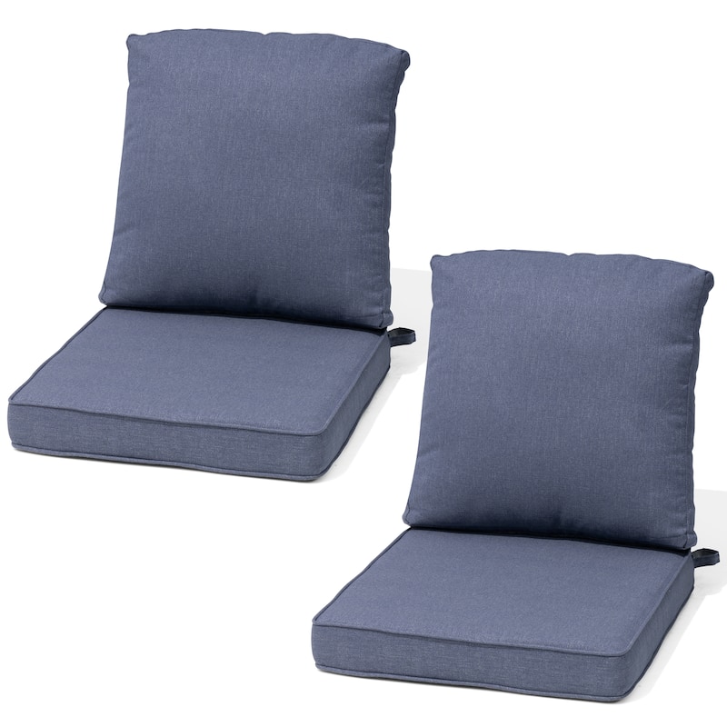 22 x 21 in Patio Premium fabric Outdoor Seat Cushions Set (Seat & Back) - 2PC - SKY