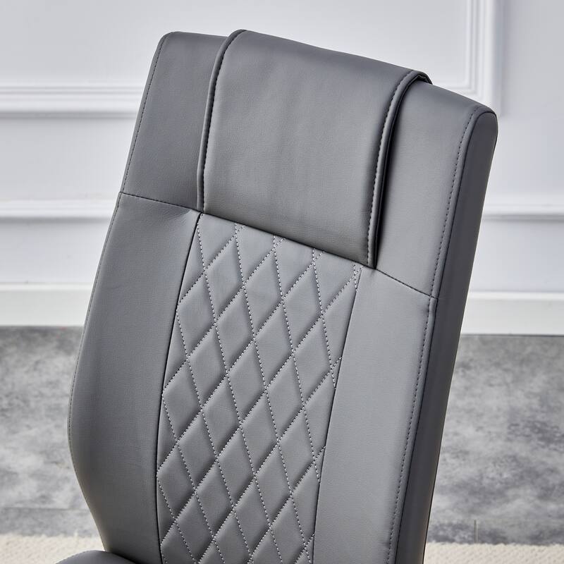 Gray Side Chair Reception Chair Office Chair Leisure Chair Set of 4 Coffee Chair Leather Chair Dining Chair
