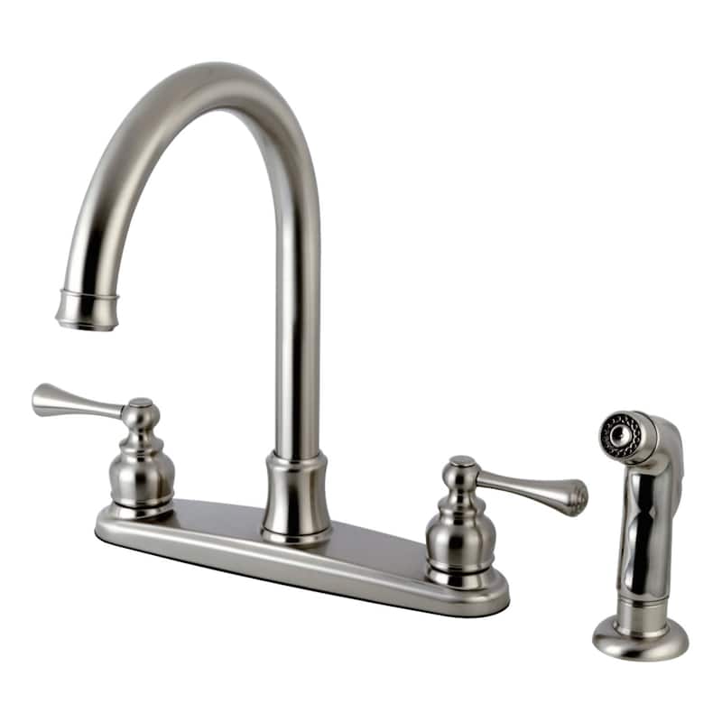 Kingston Brass Vintage 1.8 GPM Standard Kitchen Faucet - Includes Side - Brushed Nickel