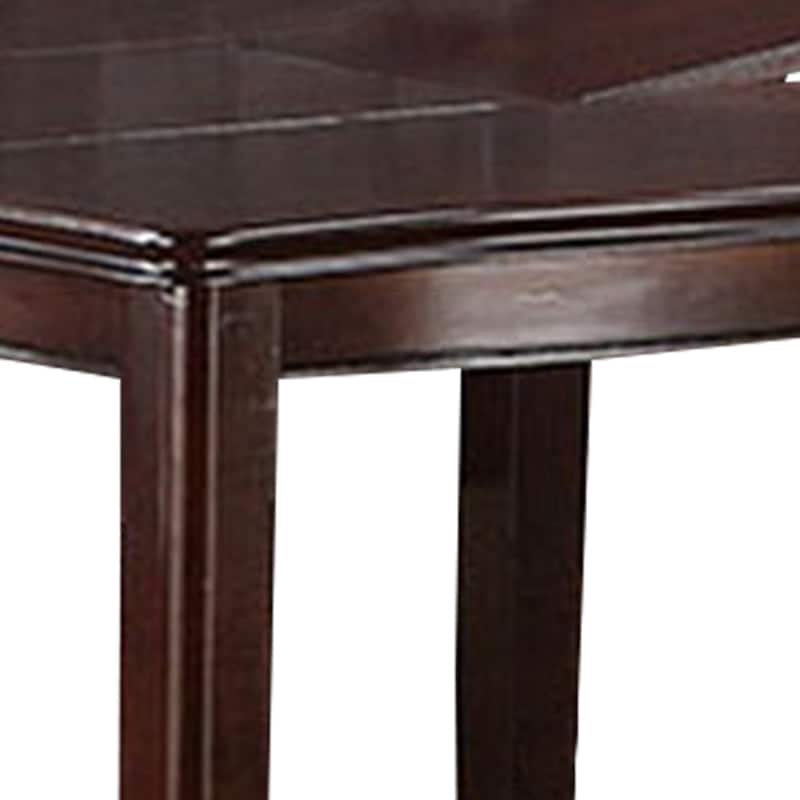 Red 52 Inch Dining High Table with 2 Extendable Butterfly Leafs, Brown Wood