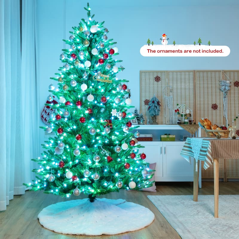 Gymax 6/7/8 FT Pre-lit Artificial Christmas Tree w/ APP Control & 15