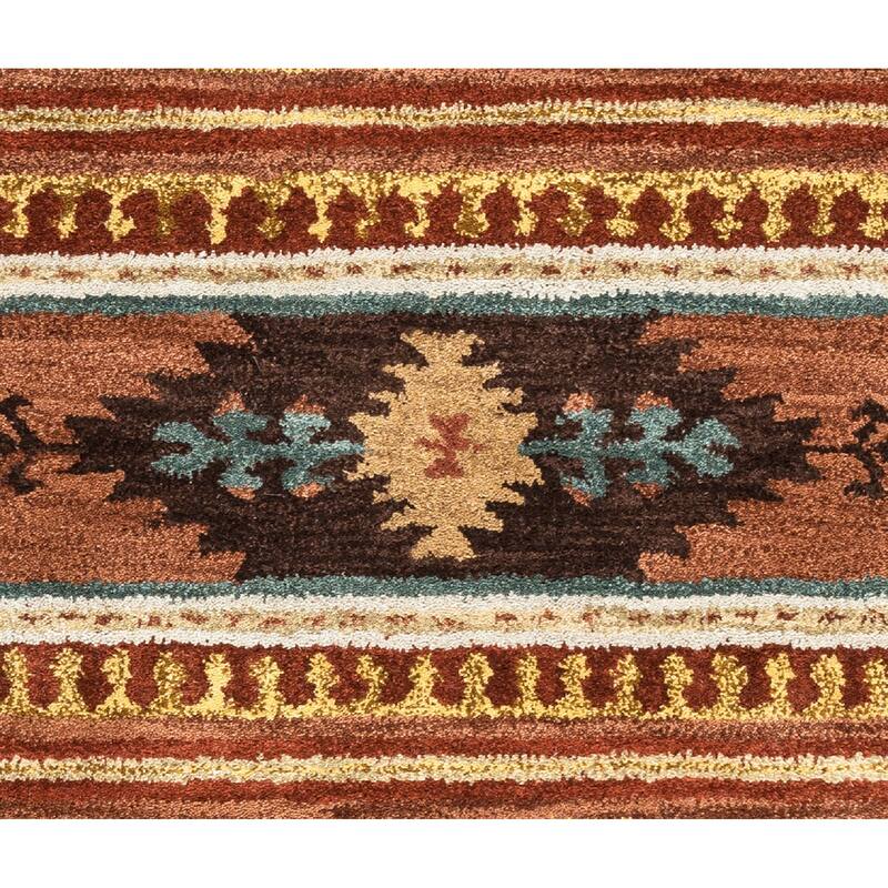 Alora Decor Ryder Rust, Tan, Ivory, and Grey Hand-tufted Wool Rug