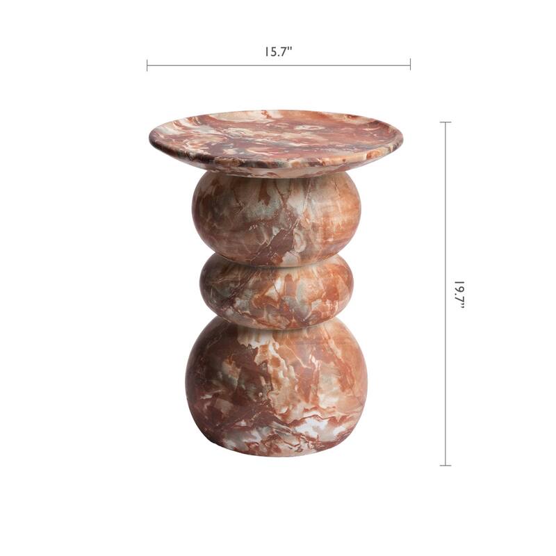 Studio London Elegant Silfi Travertine Effect Stool and Weatherproof