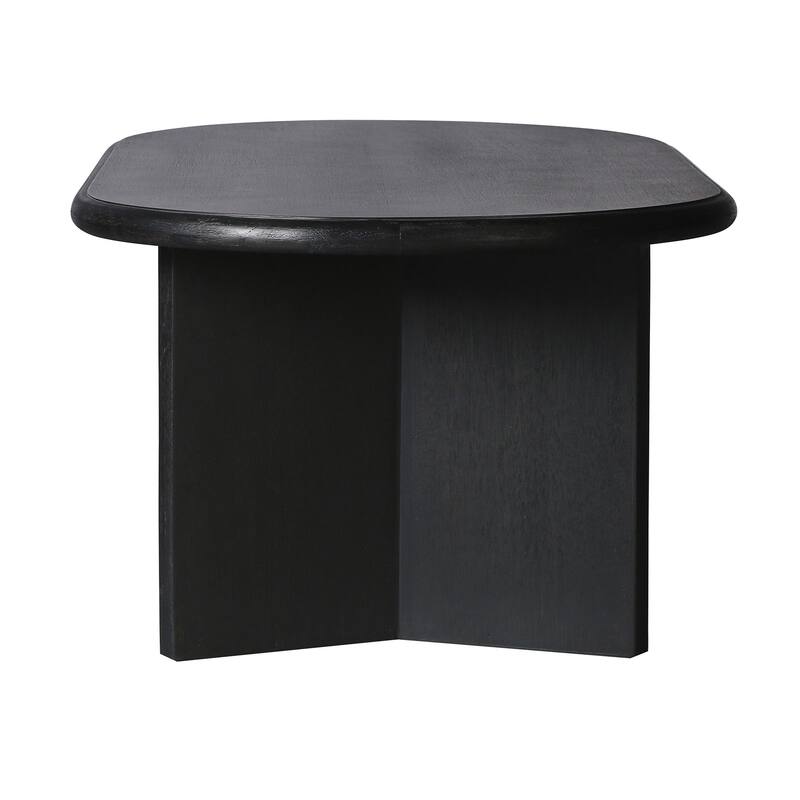 Mandalay Oval Mango Wood Black Coffee Table by East at Main