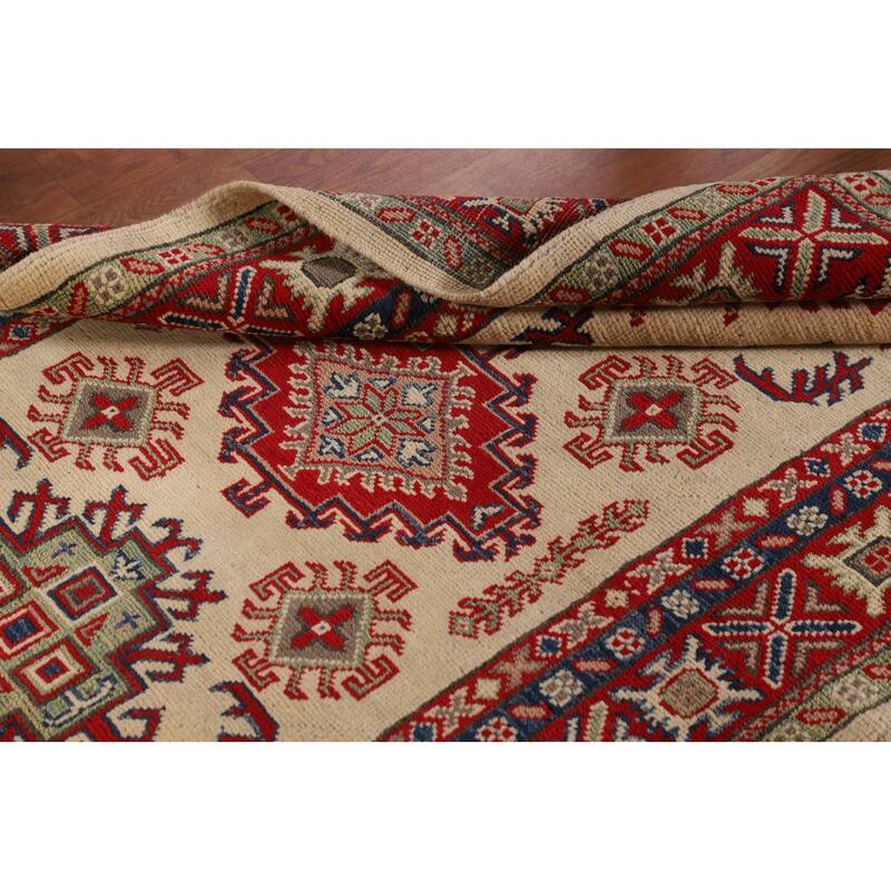 Kazak Accent Rug Handmade Beige Wool Carpet - 3'3"x 5'4"