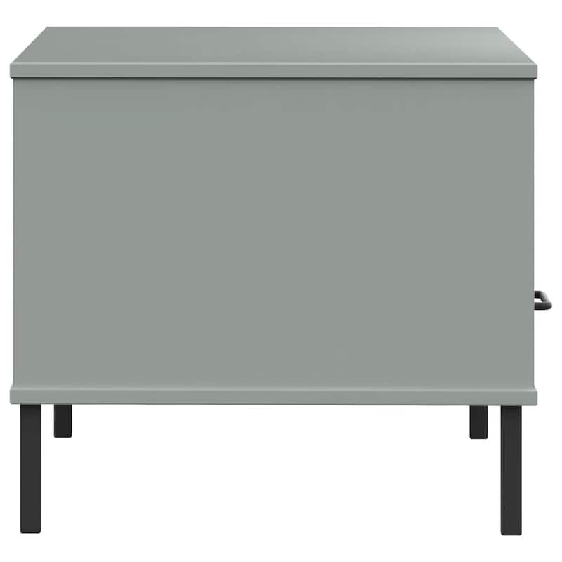 vidaXL Coffee Table Accent Side Sofa End Table with Metal Legs Solid Wood OSLO - 33.5" x 19.7" x 17.7"