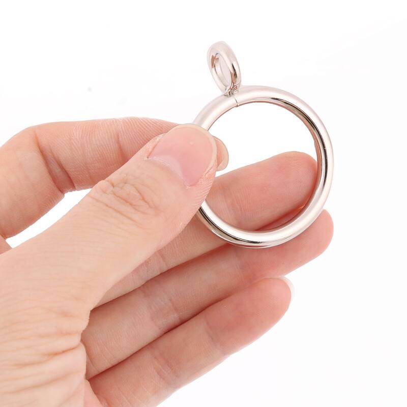 Home Metal Window Curtain Drapery Rod Hanging Hook Clip Ring 20pcs - Silver Tone
