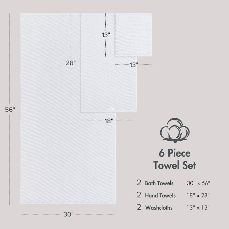 Madison Park Diagonal Ribbed Cotton Quick Dry Towel Set