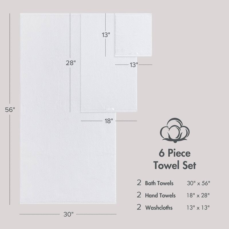 Madison Park Diagonal Ribbed Cotton Quick Dry Towel Set