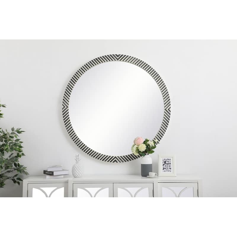 Carson Carrington Labben Round Chevron Mirror - 48