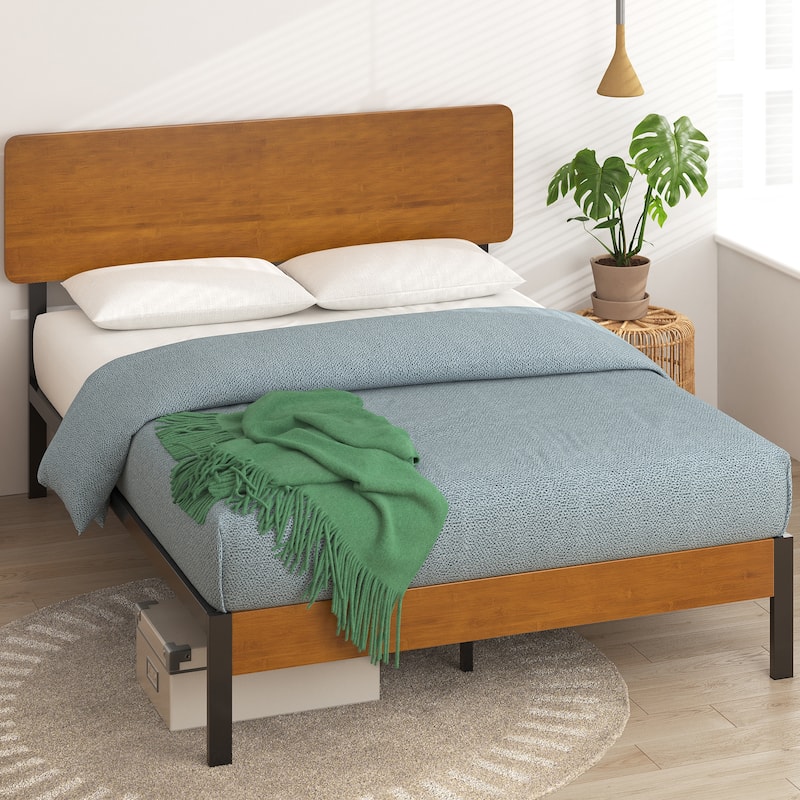 Priage by ZINUS Black Metal Platform Bed Frame