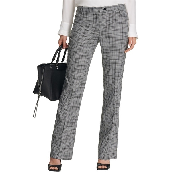 Gray plaid pants women Clearance