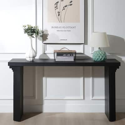 58" Engineered Wood Console Table with Slim Base